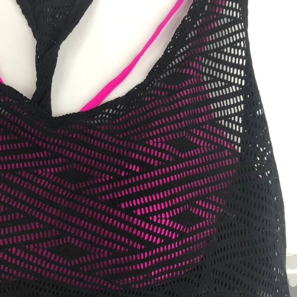 Go by Gossip Bikini Top with Mesh Tank Pink Black - Picture 4 of 8